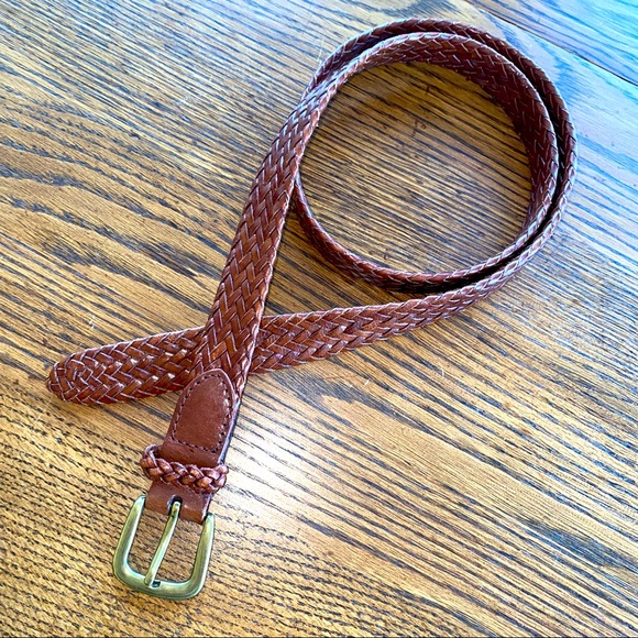 Talbots Accessories - Talbots Genuine Leather Brown Belt Solid Brass Buckle Size Large
